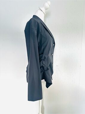 Marithe Francois Girbaud Black Double-Button Tailored Blazer
